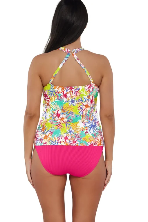 Sunsets Escape Botanical Bliss Sandbar Rib Emerson Tankini Top< Plus Size | Underwire