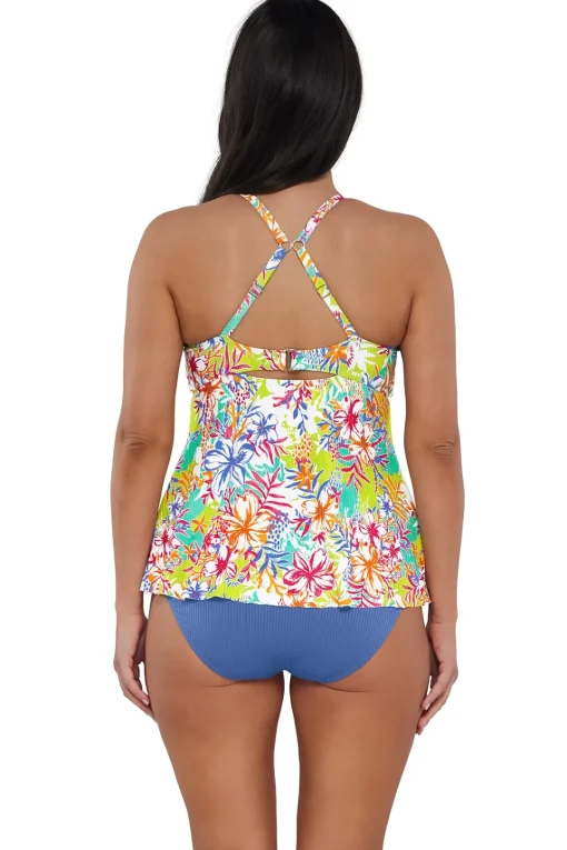 Sunsets Escape Botanical Bliss Sandbar Rib Tori Tankini Top< Plus Size | Wire-Free
