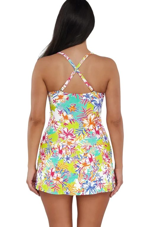 Sunsets Escape Botanical Bliss Sandbar Rib Sienna Swim Dress< Swim Dress