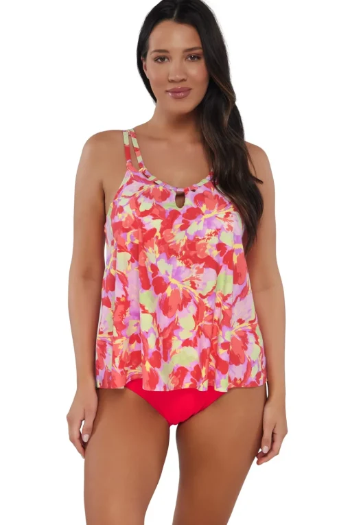 Sunsets Escape Butterfly Beach Sadie Tankini Top< Plus Size | Wire-Free