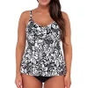 Sunsets Escape Caribbean Seagrass Texture Tori Tankini Top< Plus Size | Wire-Free