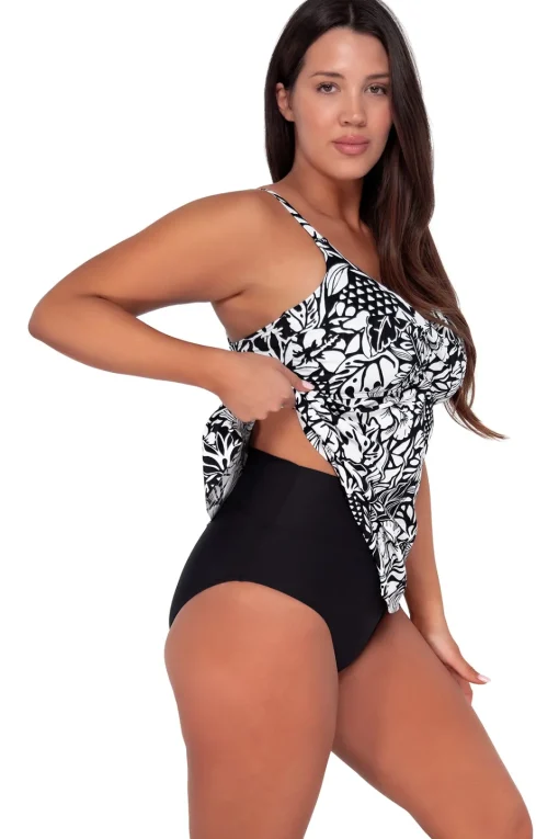 Sunsets Escape Caribbean Seagrass Texture Tori Tankini Top< Plus Size | Wire-Free
