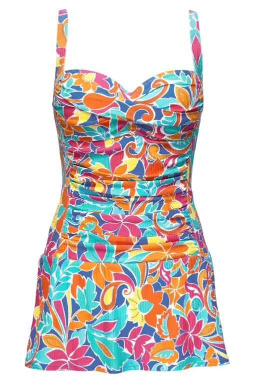 Sunsets Escape Festive Floral Sandbar Rib Sienna Swim Dress< Swim Dress