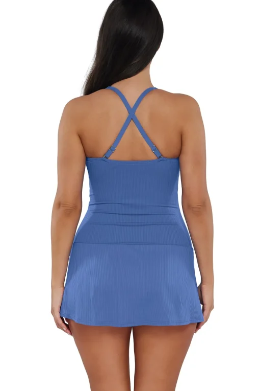 Sunsets Escape Harbor Blue Sandbar Rib Sienna Swim Dress< Swim Dress
