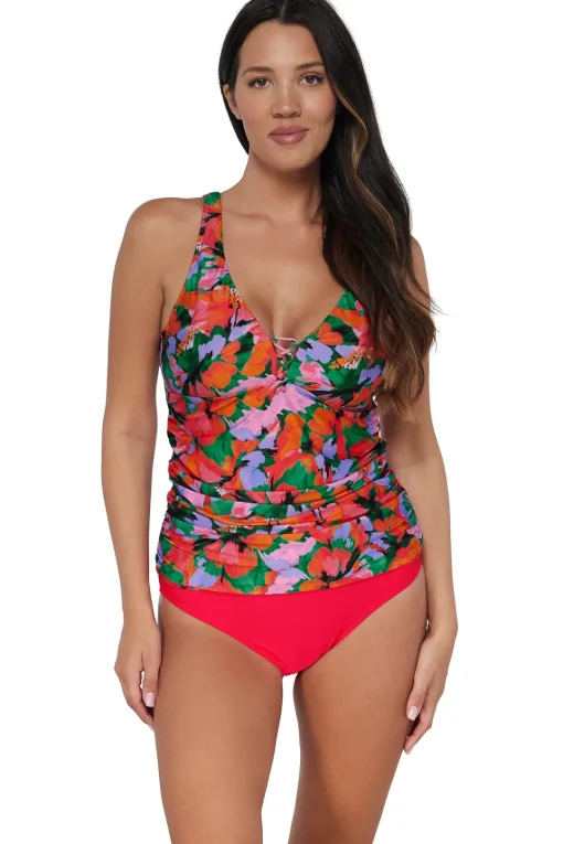 Sunsets Escape Hummingbird Cove Emerson Tankini Top< Plus Size | Underwire