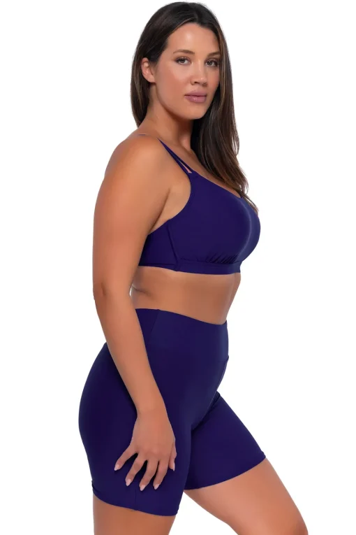 Sunsets Escape Indigo Bayside Bike Short< Plus Size | High-Waist