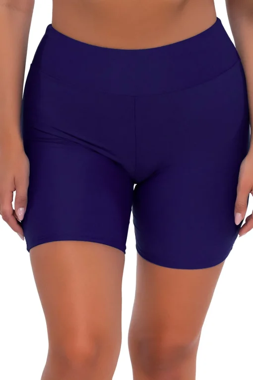 Sunsets Escape Indigo Bayside Bike Short< Plus Size | High-Waist