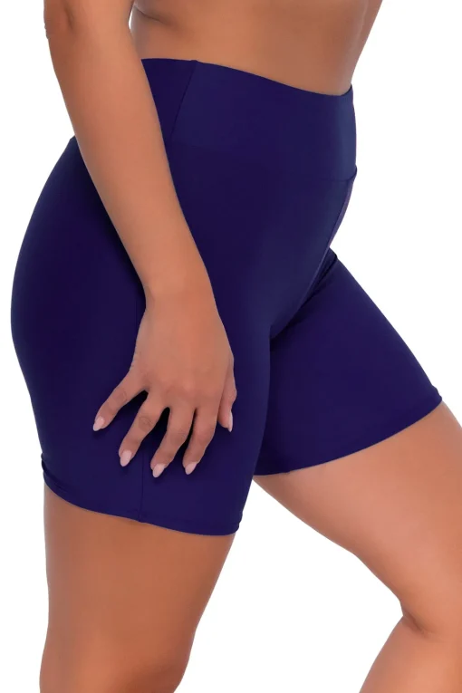 Sunsets Escape Indigo Bayside Bike Short< Plus Size | High-Waist