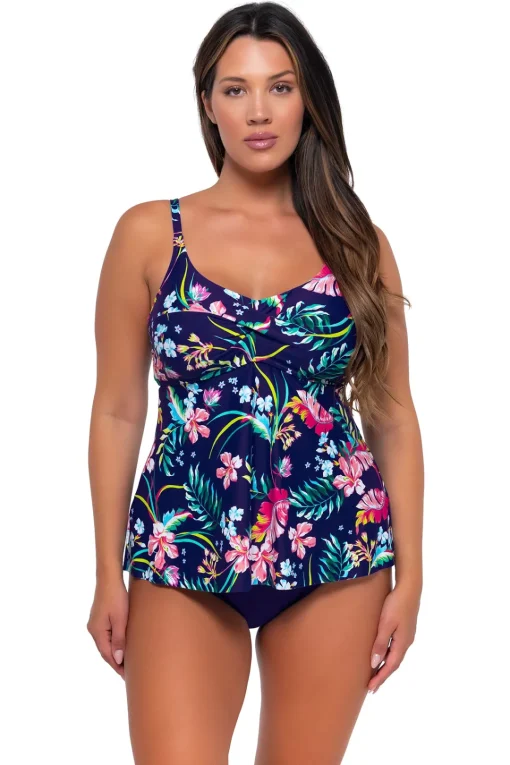 Sunsets Escape Island Getaway Tori Tankini Top< Plus Size | Wire-Free