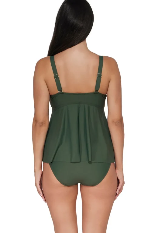 Sunsets Escape Island Green Marin Tankini Top< Plus Size | Underwire
