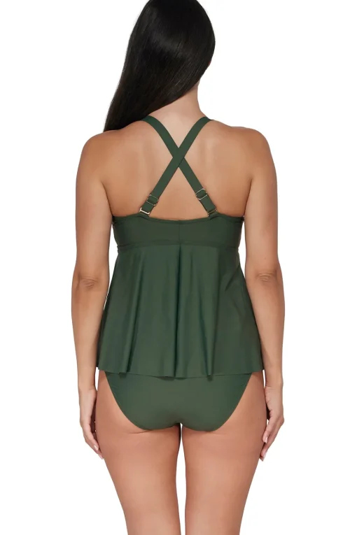 Sunsets Escape Island Green Marin Tankini Top< Plus Size | Underwire