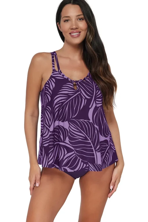 Sunsets Escape Mystic Palms Sadie Tankini Top< Plus Size | Wire-Free