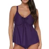 Sunsets Escape Paradise Plum Marin Tankini Top< Plus Size | Underwire