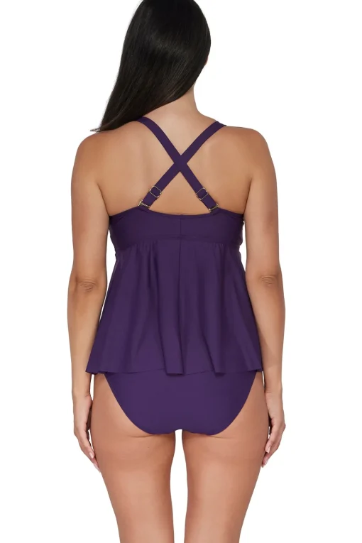 Sunsets Escape Paradise Plum Marin Tankini Top< Plus Size | Underwire