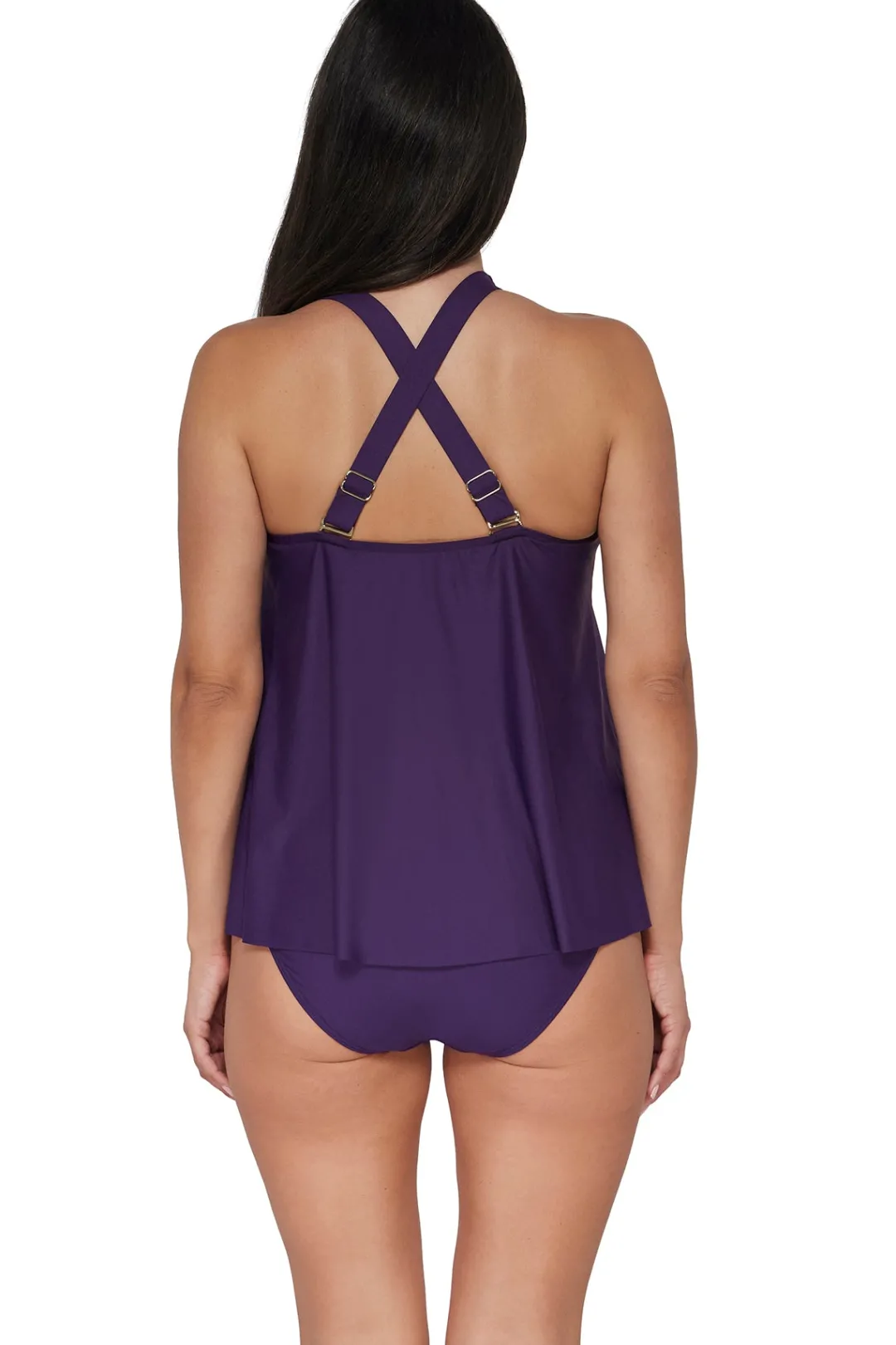 Sunsets Escape Paradise Plum Sadie Tankini Top< Plus Size | Wire-Free