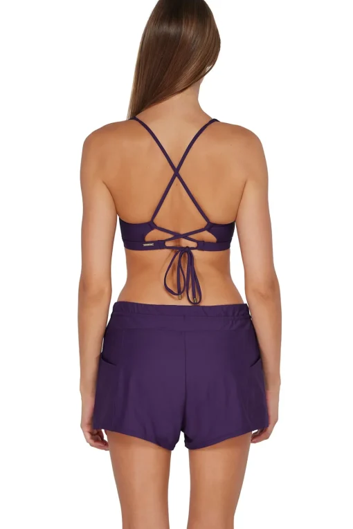 Sunsets Escape Paradise Plum Laguna Swim Short Bottom< Plus Size