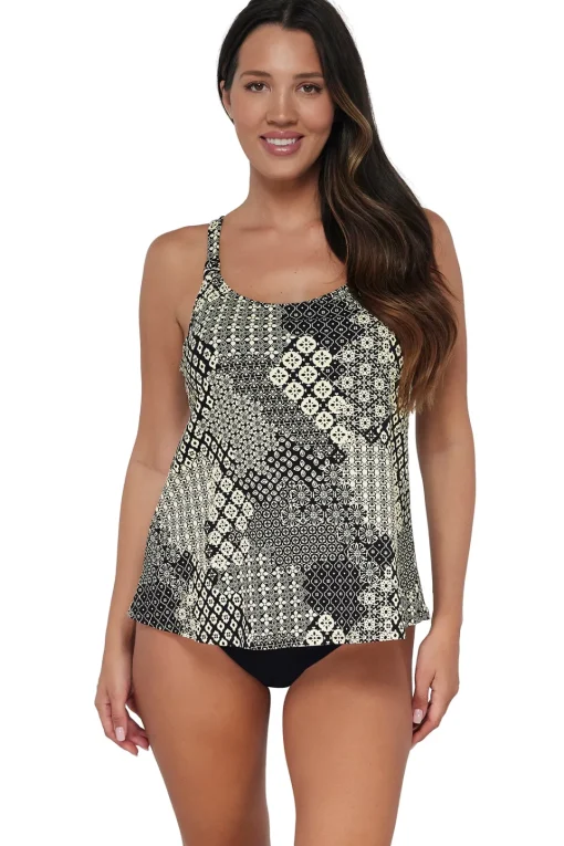Sunsets Escape Venice Seagrass Texture Jenna Tankini Top< Tankinis