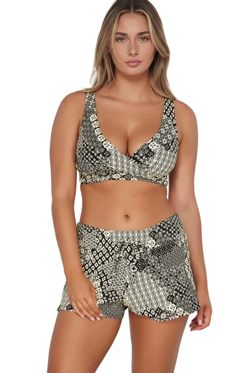 Sunsets Escape Venice Seagrass Texture Laguna Swim Short Bottom< Plus Size