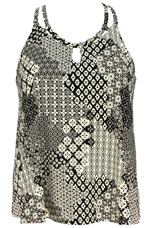 Sunsets Escape Venice Seagrass Texture Sadie Tankini Top< Plus Size | Wire-Free