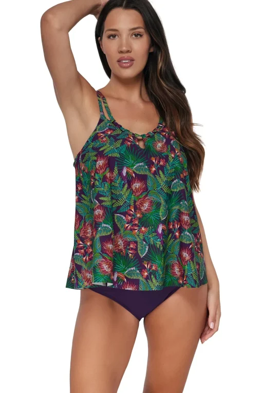 Sunsets Escape Welcome To Rio Sadie Tankini Top< Plus Size | Wire-Free