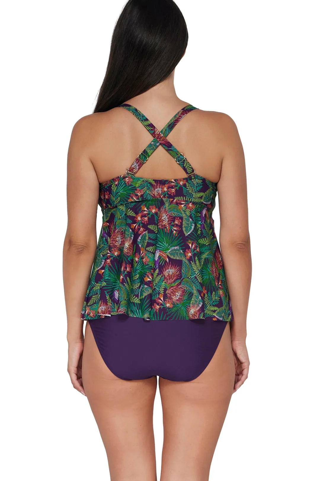 Sunsets Escape Welcome To Rio Marin Tankini Top< Plus Size | Underwire