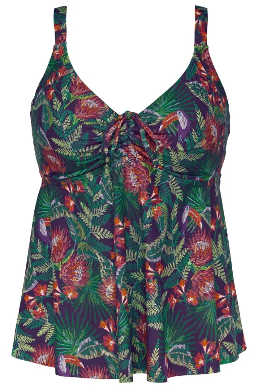 Sunsets Escape Welcome To Rio Marin Tankini Top< Plus Size | Underwire