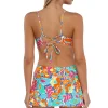 Sunsets Festive Floral Sandbar Rib Sporty Swim Skirt< Plus Size