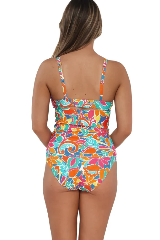 Sunsets Festive Floral Sandbar Rib Serena Tankini Top< Plus Size | Underwire