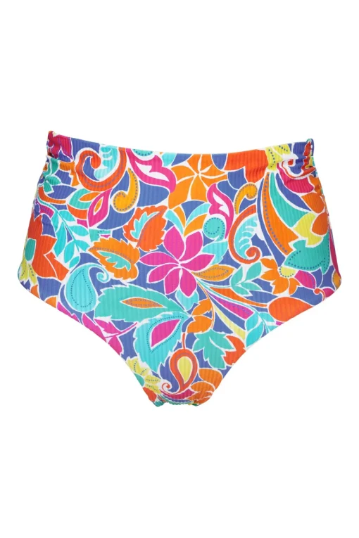 Sunsets Festive Floral Sandbar Rib Capri High Waist Bottom< Plus Size | High-Waist