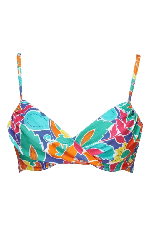 Sunsets Festive Floral Sandbar Rib Crossroads Underwire Top< Plus Size | Underwire