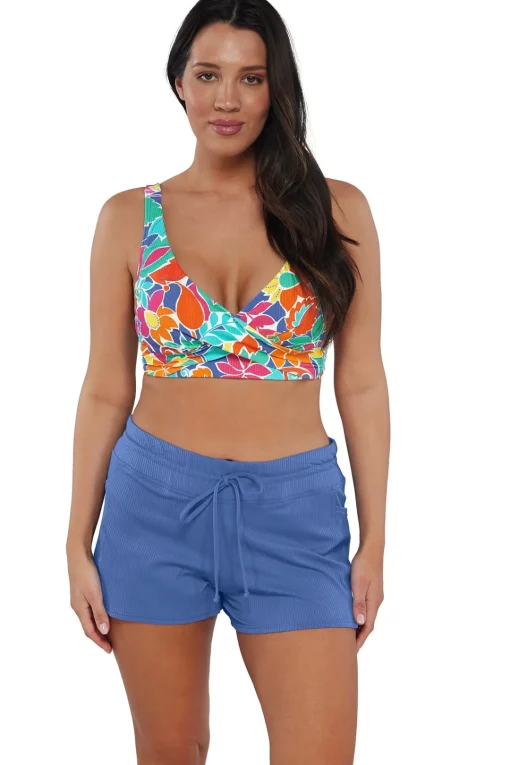 Sunsets Festive Floral Sandbar Rib Elsie Top< Plus Size | Underwire