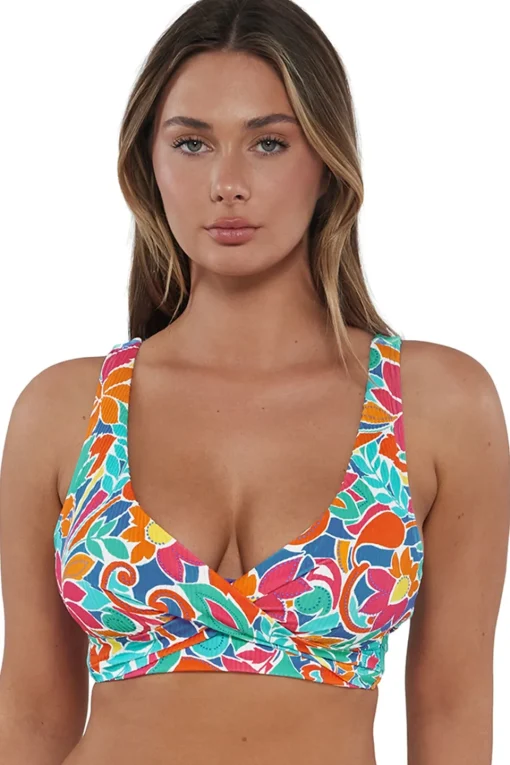Sunsets Festive Floral Sandbar Rib Elsie Top< Plus Size | Underwire