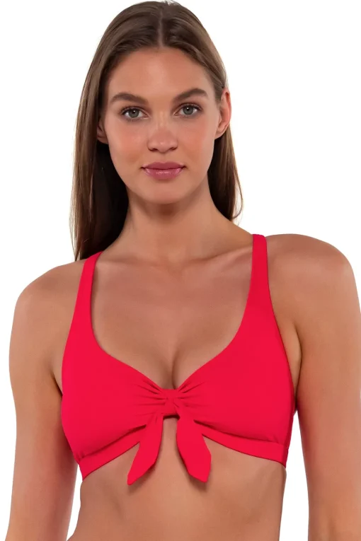 Sunsets Geranium Brandi Bralette Top< Bikini Tops