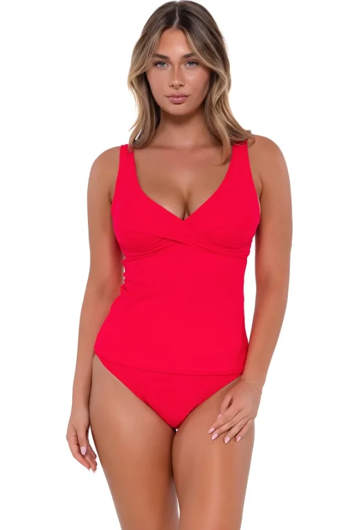 Sunsets Geranium Elsie Tankini Top< Plus Size | Underwire