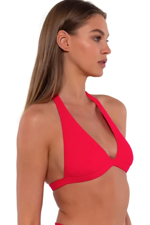 Sunsets Geranium Faith Halter Top< Wire-Free | Bikini Tops