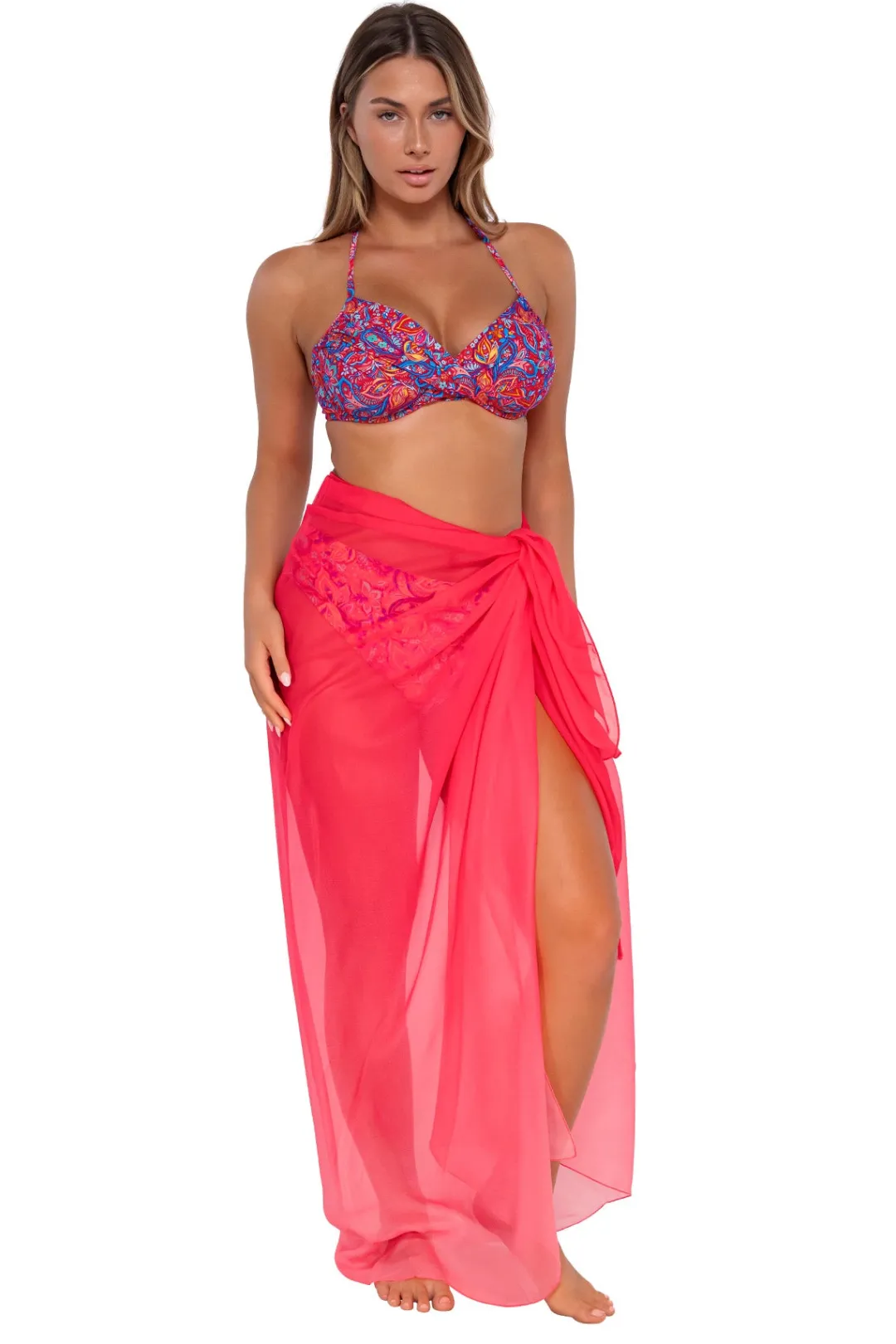 Sunsets Geranium Paradise Pareo< Cover-Ups