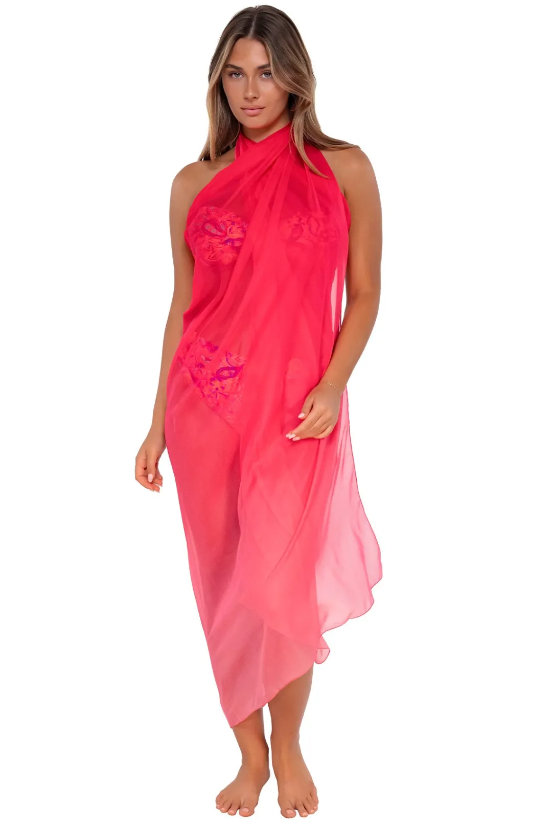 Sunsets Geranium Paradise Pareo< Cover-Ups