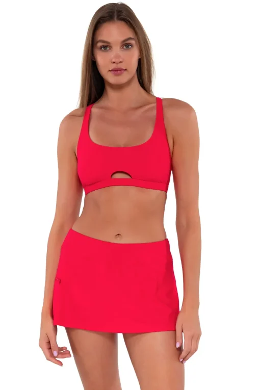 Sunsets Geranium Sporty Swim Skirt< Swim Skirts