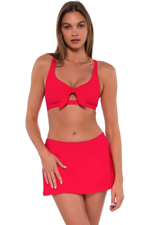 Sunsets Geranium Sporty Swim Skirt< Swim Skirts