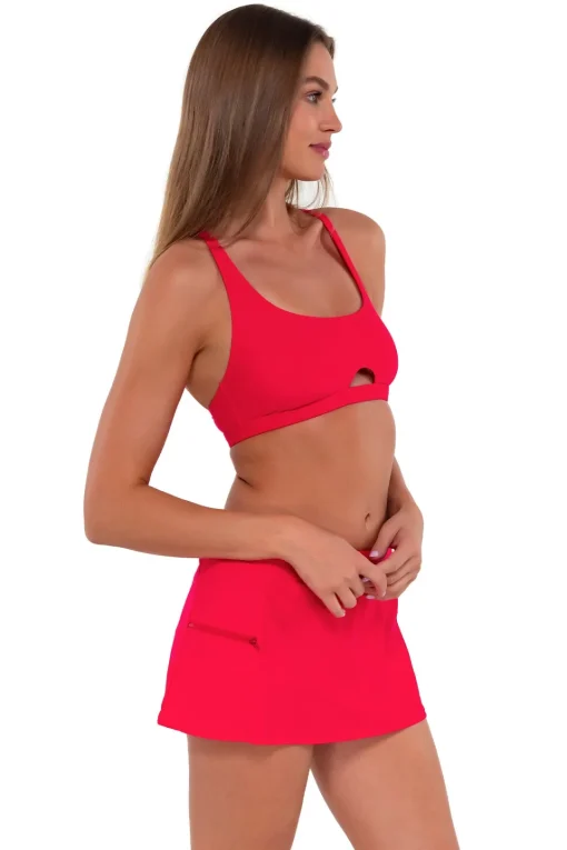 Sunsets Geranium Sporty Swim Skirt< Swim Skirts