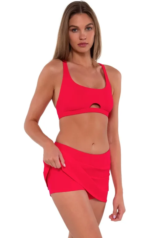 Sunsets Geranium Sporty Swim Skirt< Swim Skirts