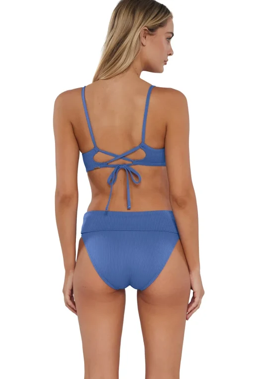 Sunsets Harbor Blue Sandbar Rib Lyla Bralette Top< Wire-Free
