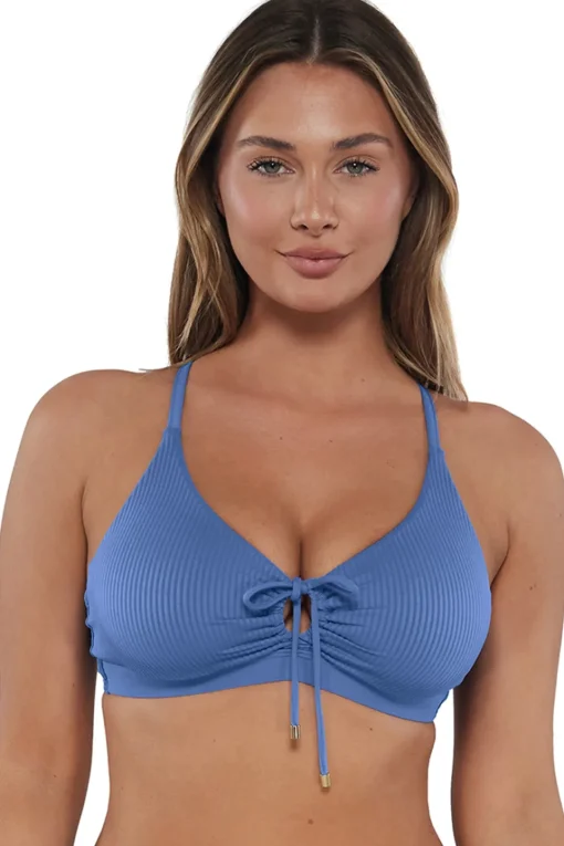 Sunsets Harbor Blue Sandbar Rib Kauai Keyhole Top< Plus Size | Underwire