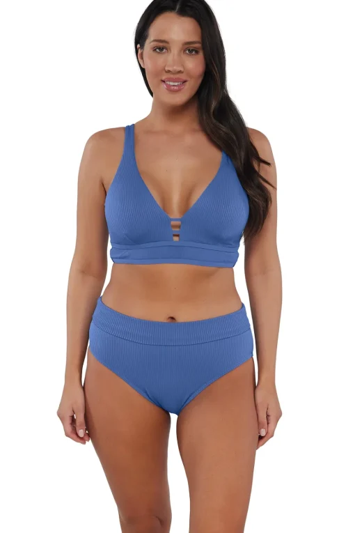 Sunsets Harbor Blue Sandbar Rib Danica Top< Plus Size | Underwire