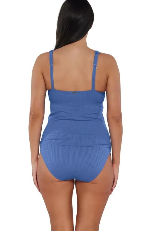 Sunsets Harbor Blue Sandbar Rib Elsie Tankini Top< Plus Size | Underwire