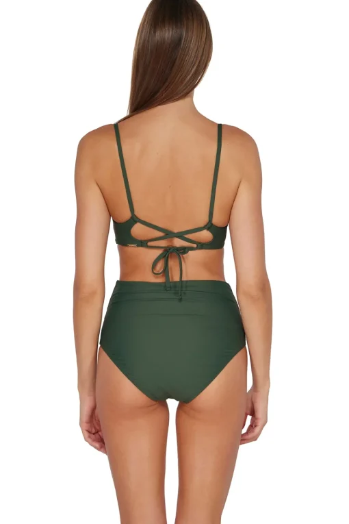 Sunsets Island Green Capri High Waist Bottom< Plus Size | High-Waist