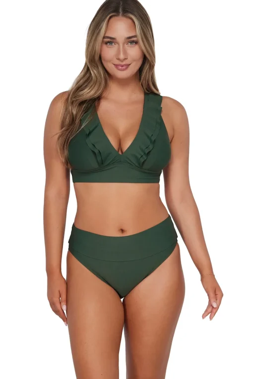 Sunsets Island Green Hannah High Waist Bottom< High-Waist | Bikini Bottoms