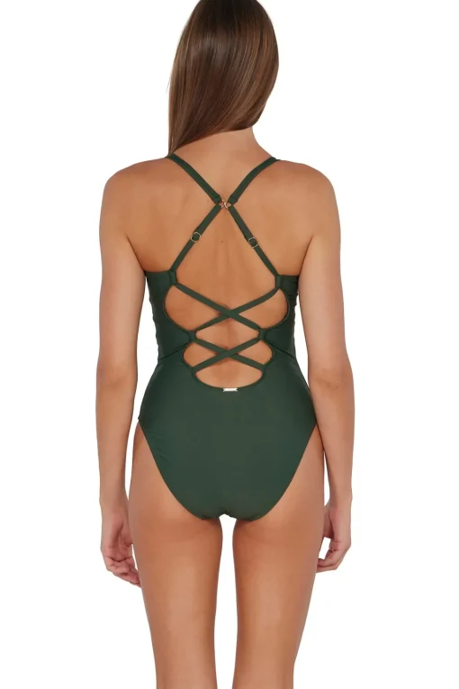 Sunsets Island Green Veronica One Piece< Classic