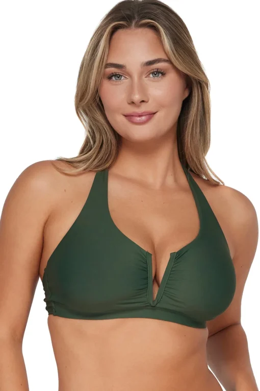 Sunsets Island Green Vienna V-Wire Top< Plus Size | Underwire