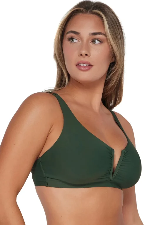 Sunsets Island Green Vienna V-Wire Top< Plus Size | Underwire